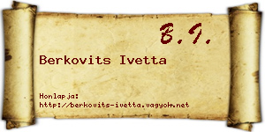 Berkovits Ivetta névjegykártya
